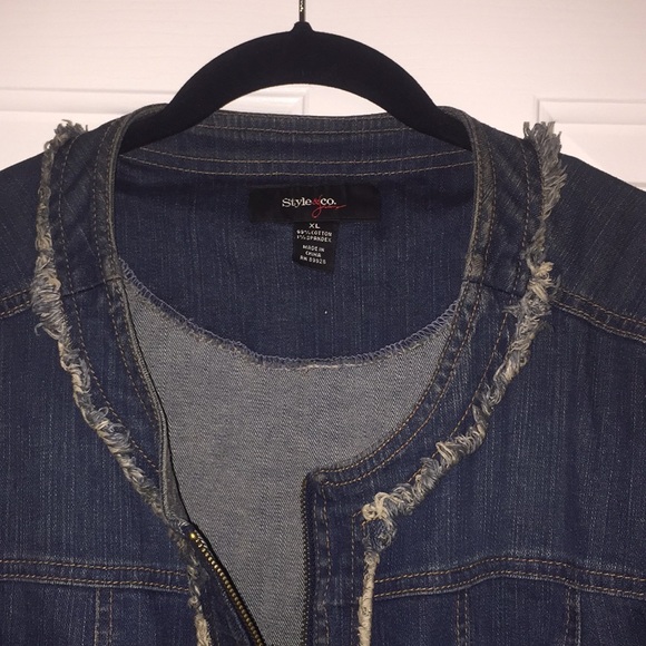 Style & Co denim jacket w/ zip front & pockets - Picture 2 of 7